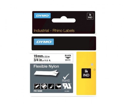 Fita Original DYMO 18759 Nylon Preto / Branco 19mm x 3.5m