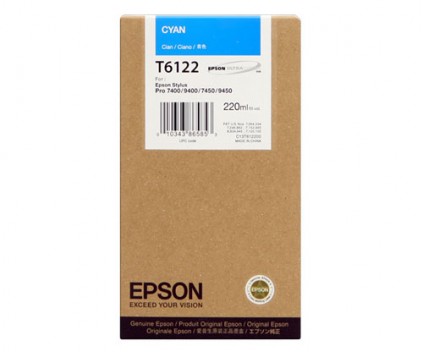 Tinteiro Original Epson T6122 Cyan 220ml