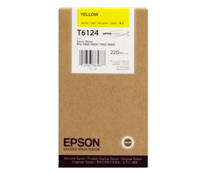 Tinteiro Original Epson T6124 Amarelo 220ml