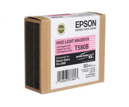 Tinteiro Original Epson T580B Magenta Claro Vivido 80ml