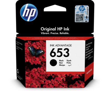 Tinteiro Original HP 653 Preto 6ml ~ 360 Paginas