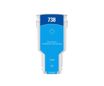 Tinteiro Compativel HP 738 Cyan 300ml