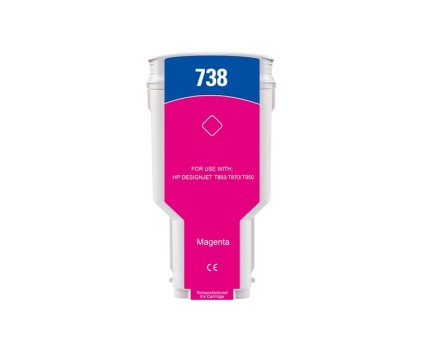 Tinteiro Compativel HP 738 Magenta 300ml