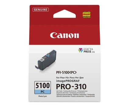 Tinteiro Original Canon PFI-5100 PC Cyan Foto 14ml