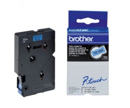 Fita Original Brother TC-501 Preto em Azul 12mm x 7.7m