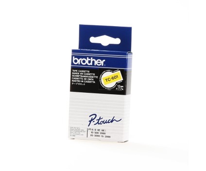 Fita Original Brother TC-601 Preta em Amarelo 12mm x 7.7m