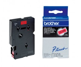 Fita Original Brother TC-491 Preta em Vermelho 9mm x 7.7m