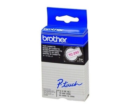 Fita Original Brother TC-292 Vermelho em branco 9mm x 7.7m