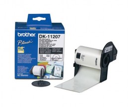 Etiquetas Originais, Brother DK11207 DVD / CD 58mm 100 / Rolo Branco