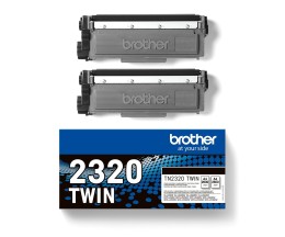 2 Toner Originais, Brother TN-2320 Preto ~ 2.600 Paginas