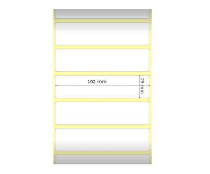 Etiquetas Compativeis, Zebra 800264-105 102mm x 25mm ~ 2.580 / Rolo