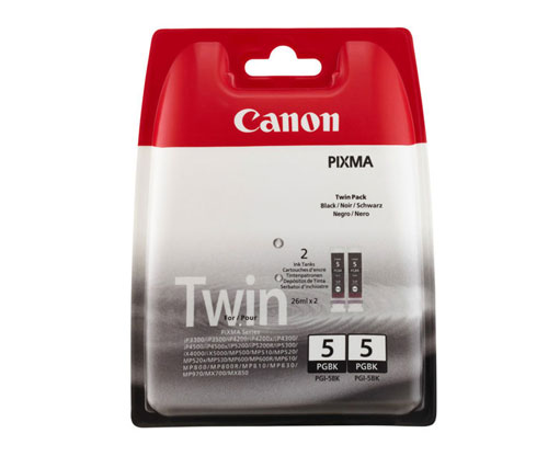 2 Tinteiros Originais, Canon PGI-5BK Preto 26ml
