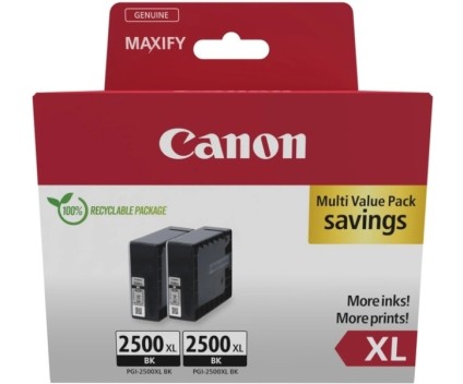 2 Tinteiros Originais, Canon PGI-2500 XLBK Preto 71ml