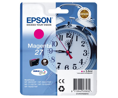 Tinteiro Original Epson T2703 / 27 Magenta 3.6ml