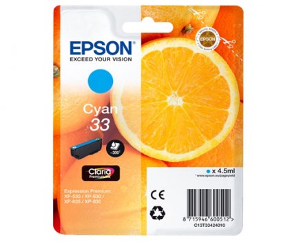 Tinteiro Original Epson T3342 / 33 Cyan 4.5ml ~ 300 paginas