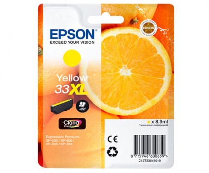 Tinteiro Original Epson T3364 / 33 XL Amarelo 8.9ml ~ 650 paginas