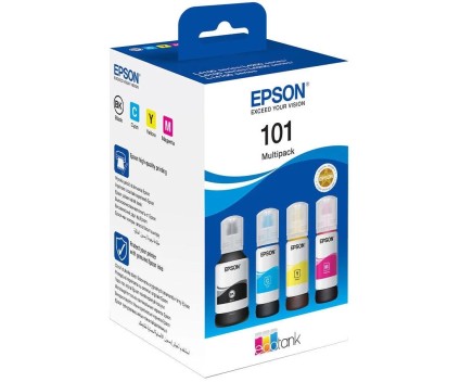 4 Tinteiros Originais, Epson T03V6 / 101 Preto 127ml + Cores 70ml