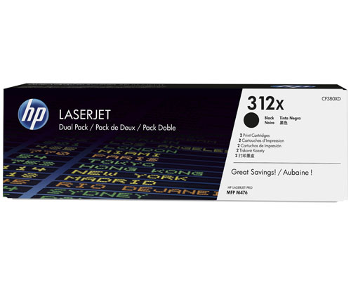 2 Toners Originais, HP 312X Preto ~ 4.400 Paginas